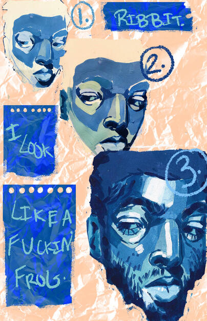 frog. / acrylic and digital collage