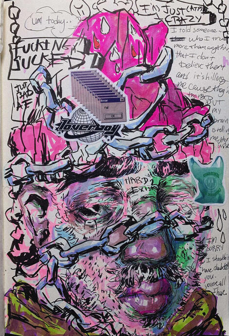 sketch page 2021 / ink and marker on paper